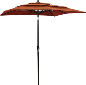 vidaXL 3-poziomowy parasol na aluminiowym słupku, terakotowy, 200x200 cm 1