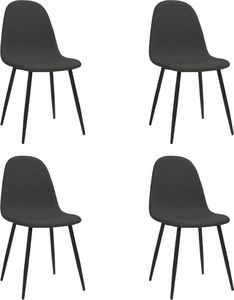 vidaXL Krzesła stołowe, 4 szt., 45x54,5x87 cm, czarne, ekoskóra 1