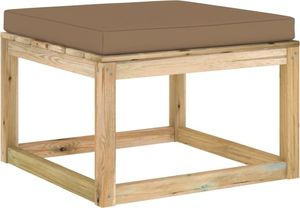 vidaXL Ogrodowy stołek z poduszką, impregnowane na zielono drewno 1