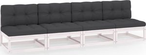 vidaXL 4-osobowa sofa z poduszkami, lite drewno sosnowe 1