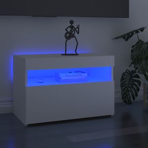 vidaXL Szafka pod TV z oświetleniem LED, biała, 60x35x40 cm 1
