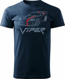 Topslang Koszulka z samochodem Dodge Viper męska granatowa REGULAR S 1