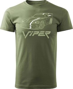 Topslang Koszulka z samochodem Dodge Viper męska khaki REGULAR S 1