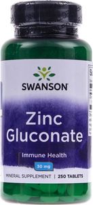 Swanson Swanson Cynk Zinc (Glukonian) 30 mg - 250 tabletek 1
