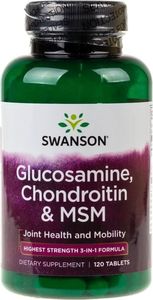 Swanson Swanson Glukozamina Chondroityna MSM - 120 tabletek 1