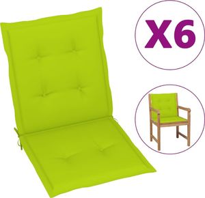 vidaXL Poduszki na krzesła ogrodowe jasnozielone 6 szt. 1
