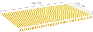 vidaXL Zapasowa tkanina na markizę, żółto-biała, 6x3,5 m 6