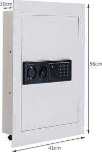 Costway Sejf ścienny elektroniczny ze stali na szyfr i klucz 3