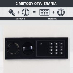 Costway Sejf ścienny elektroniczny ze stali na szyfr i klucz 4