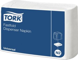 Tork Tork - Białe serwetki dyspenserowe - N2 Fastfold 1