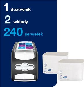 Tork Tork Xpressnap Fit - Zestaw startowy - Dozownik do serwetek na blat + 2 wkłady serwetek 1