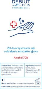 Debiut Plus Professional Żel do dezynfekcji rąk o działaniu antybakteryjnym - 1 l + Pompka do dozowania 4
