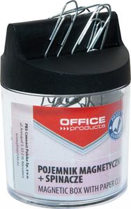 Office Products Pojemnik magn. na spinacze OFFICE PRODUCTS, okrągły, ze spinaczami, transparentny 1