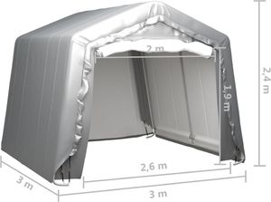 vidaXL Namiot magazynowy, 300x300 cm, stal, szary 6