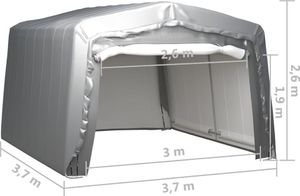 vidaXL Namiot magazynowy, 370 x 370 cm, stal, szary 6