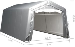 vidaXL Namiot magazynowy, 300 x 600 cm, stal, szary 6
