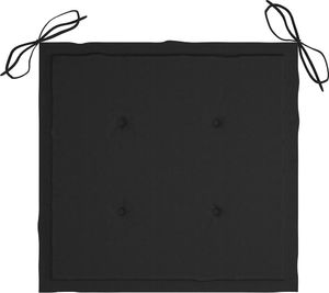 vidaXL Krzesła ogrodowe z czarnymi poduszkami, 8 szt., drewno tekowe 7