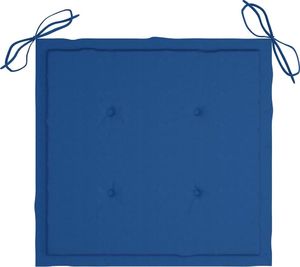 vidaXL Krzesła ogrodowe z kobaltowymi poduszkami, 8 szt., tekowe 7