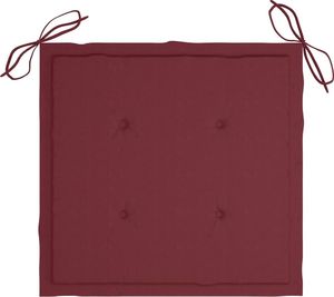 vidaXL Krzesła ogrodowe z bordowymi poduszkami, 8 szt., drewno tekowe 7