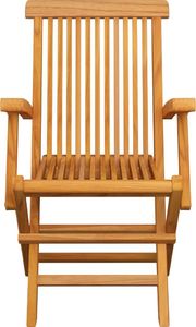 vidaXL Krzesła ogrodowe, czerwone poduszki, 6 szt., drewno tekowe 4