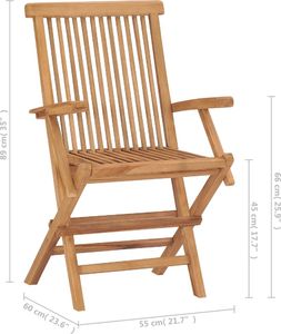 vidaXL Krzesła ogrodowe , 8 szt., lite drewno tekowe 7