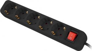 Listwa zasilająca Lanberg PS1-05F 5 gniazd 3 m czarna (PS1-05F-0300-BK) 2