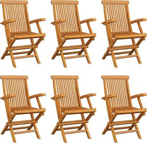 vidaXL Składane krzesła ogrodowe, 6 szt., lite drewno tekowe 1