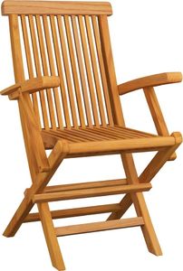 vidaXL Krzesła ogrodowe z poduszkami taupe, 8 szt., lite drewno tekowe 3