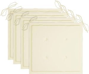 vidaXL Krzesła ogrodowe, kremowe poduszki, 3 szt., lite drewno tekowe 6