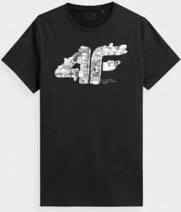 4f t-shirt męski H4Z21-TSM012 GŁĘBOKA CZERŃ r. L 1
