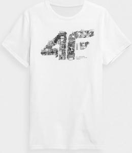 4f t-shirt męski H4Z21-TSM012 BIAŁY r. L 1