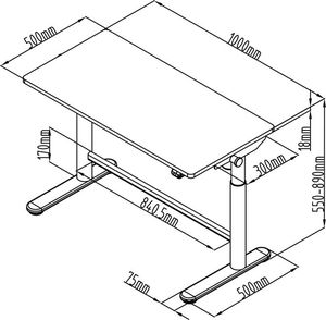 Biurko Spacetronik XD SPE-X112W Białe 100 cm x 50 cm 5