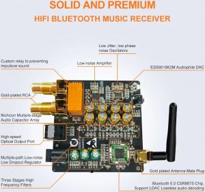 System przekazu sygnału AV 1Mii Konwerter dźwięku DAC z BT DS200 Pro 9