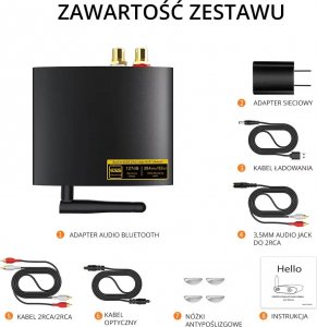 System przekazu sygnału AV 1Mii Konwerter dźwięku DAC z BT DS200 Pro 10