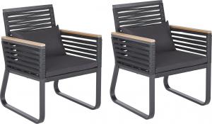 Shumee Zestaw 2 krzeseł ogrodowych czarny CANETTO 1
