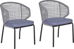 Shumee Zestaw 2 krzeseł ogrodowych szary PALMI 1