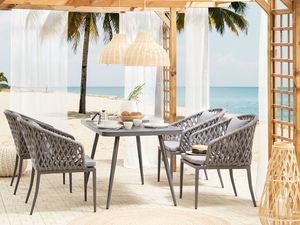 Shumee Zestaw 2 krzeseł ogrodowych szary LIPARI 2