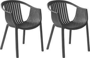 Shumee Zestaw 2 krzeseł ogrodowych czarny NAPOLI 1