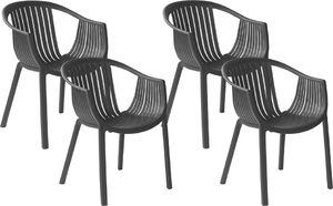 Shumee Zestaw 4 krzeseł ogrodowych czarny NAPOLI 1
