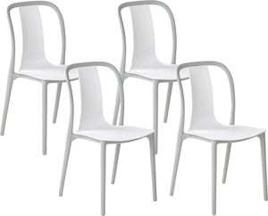 Shumee Zestaw 4 krzeseł ogrodowych biało-szary SPEZIA 1