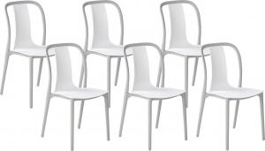 Shumee Zestaw 6 krzeseł ogrodowych biało-szary SPEZIA 1