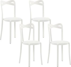 Shumee Zestaw 4 krzeseł do jadalni biały CAMOGLI 1