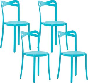 Shumee Zestaw 4 krzeseł do jadalni niebieski CAMOGLI 1