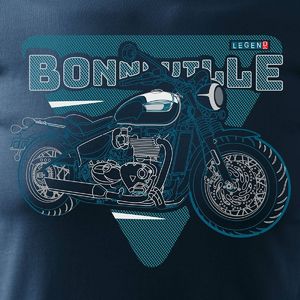 Topslang Koszulka motocyklowa na motor z motocyklem Triumph Bonneville męska granatowa REGULAR L 2