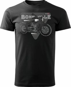 Topslang Koszulka motocyklowa na motor z motocyklem Triumph Bonneville męska czarna REGULAR XL 1