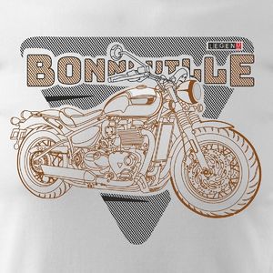 Topslang Koszulka motocyklowa na motor z motocyklem Triumph Bonneville męska biała REGULAR S 2