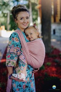 Little Frog Chusta żakardowa - Pink Linen Wildness 5,2 m 2