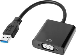 Adapter USB Quer KOM0984 USB - VGA Czarny  (Quer) 1