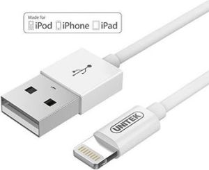 Kabel USB Unitek Lightning 1m MFI biały (Y-C499WH) 1