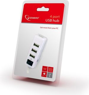 HUB USB Gembird 4-portowy HUB z włącznikiem USB 2.0 biały (UHB-U2P4-01) 3